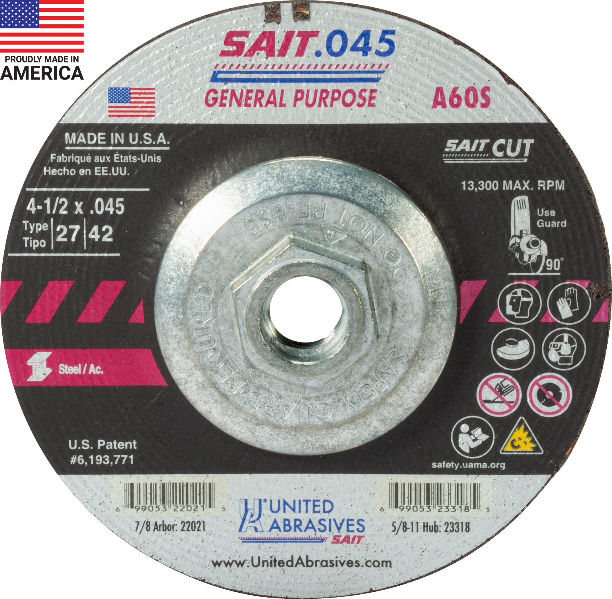 DT 4-1/2 X .045 X 5/8-11 A60S - Cutting Wheels